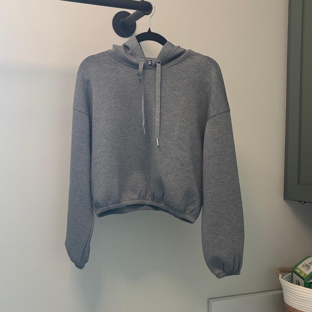 SPANX AirEssentials Cinched Hoodie- Med Grey Heather Size S